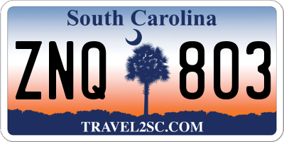 SC license plate ZNQ803