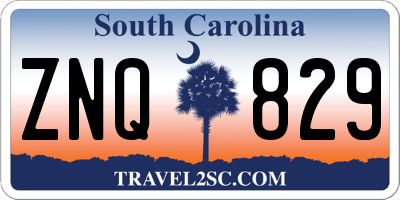 SC license plate ZNQ829