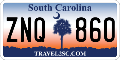SC license plate ZNQ860