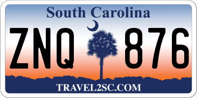 SC license plate ZNQ876