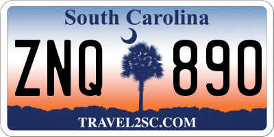 SC license plate ZNQ890