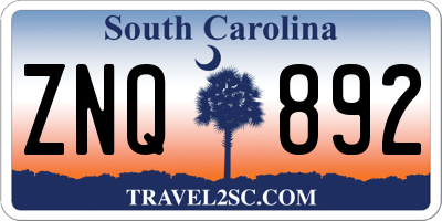 SC license plate ZNQ892