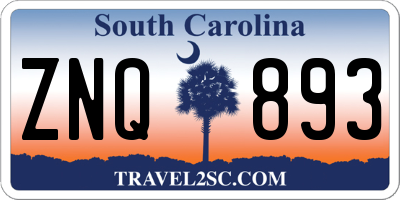 SC license plate ZNQ893