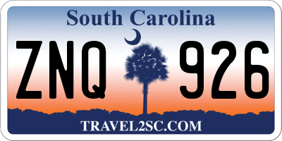 SC license plate ZNQ926