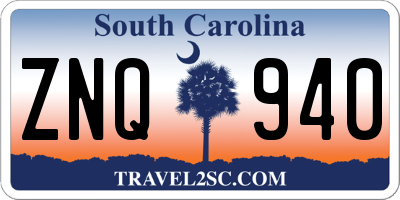SC license plate ZNQ940