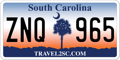 SC license plate ZNQ965