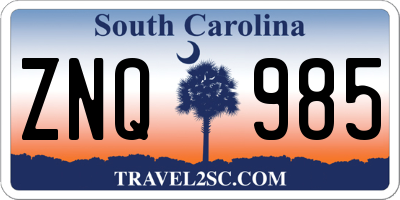 SC license plate ZNQ985