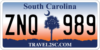 SC license plate ZNQ989