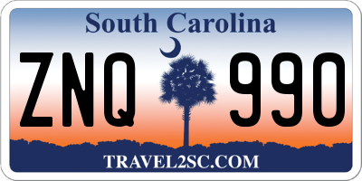 SC license plate ZNQ990