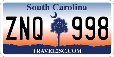 SC license plate ZNQ998