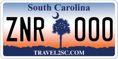 SC license plate ZNR000