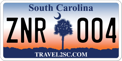 SC license plate ZNR004