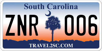 SC license plate ZNR006