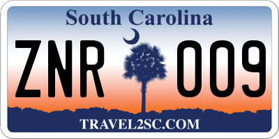 SC license plate ZNR009