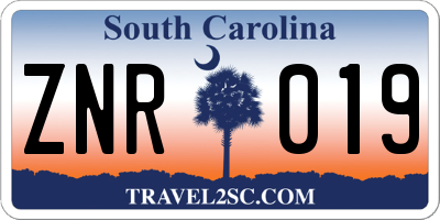 SC license plate ZNR019