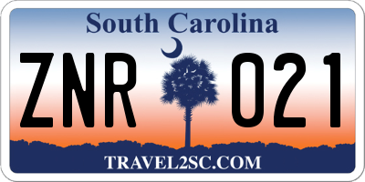 SC license plate ZNR021