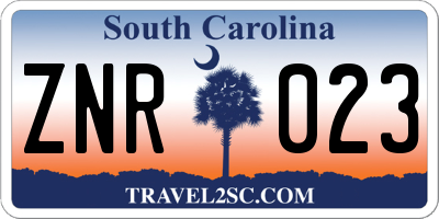 SC license plate ZNR023