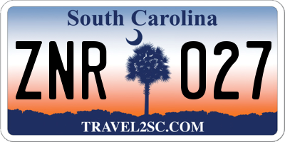 SC license plate ZNR027
