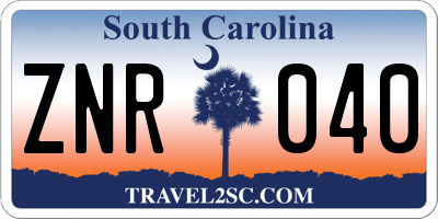 SC license plate ZNR040