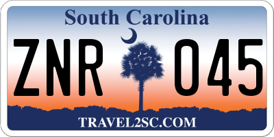 SC license plate ZNR045