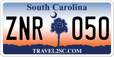SC license plate ZNR050
