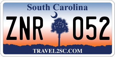SC license plate ZNR052