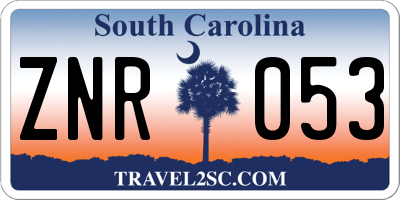 SC license plate ZNR053