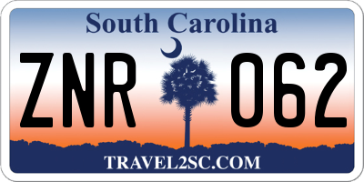 SC license plate ZNR062
