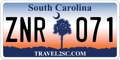 SC license plate ZNR071