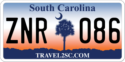 SC license plate ZNR086