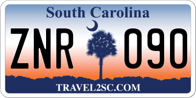 SC license plate ZNR090