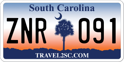 SC license plate ZNR091