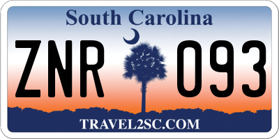 SC license plate ZNR093