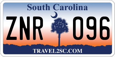 SC license plate ZNR096