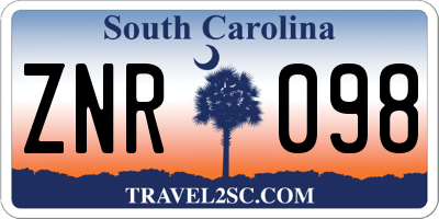 SC license plate ZNR098