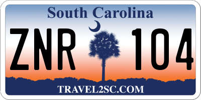SC license plate ZNR104