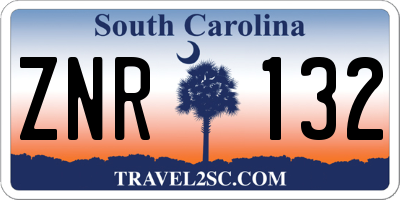 SC license plate ZNR132