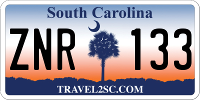 SC license plate ZNR133