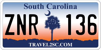 SC license plate ZNR136