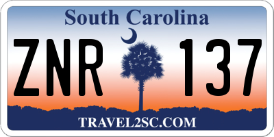 SC license plate ZNR137