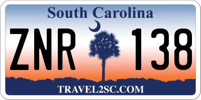 SC license plate ZNR138