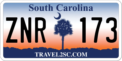 SC license plate ZNR173