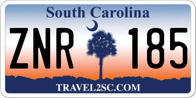 SC license plate ZNR185