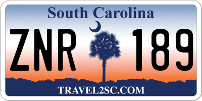 SC license plate ZNR189