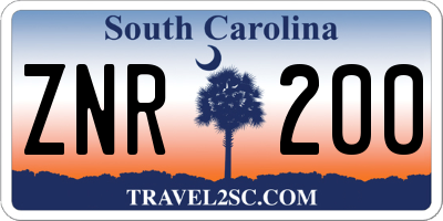 SC license plate ZNR200