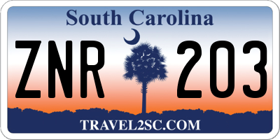 SC license plate ZNR203