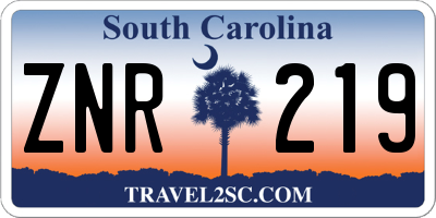 SC license plate ZNR219