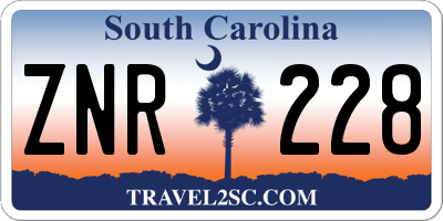 SC license plate ZNR228