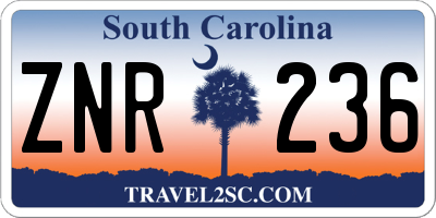 SC license plate ZNR236