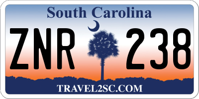 SC license plate ZNR238